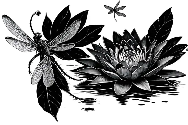 Watergarden Water Lilies Dragonflies