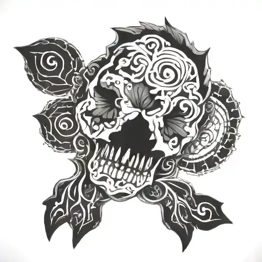 Tattoo On Hand In Dark Fantasy Style