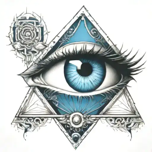 Blue Illuminati Eye Without Many Details