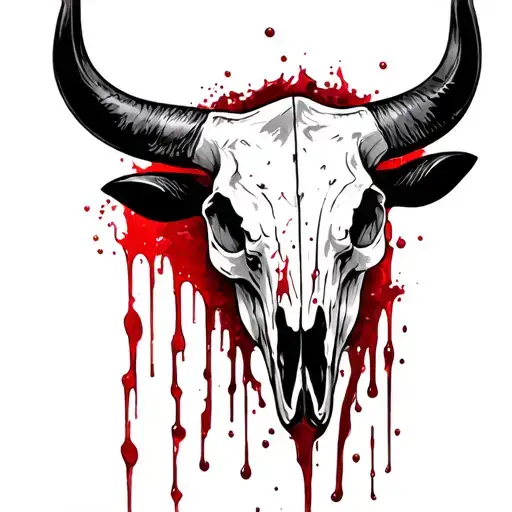 Bull Skull Who Has Blood