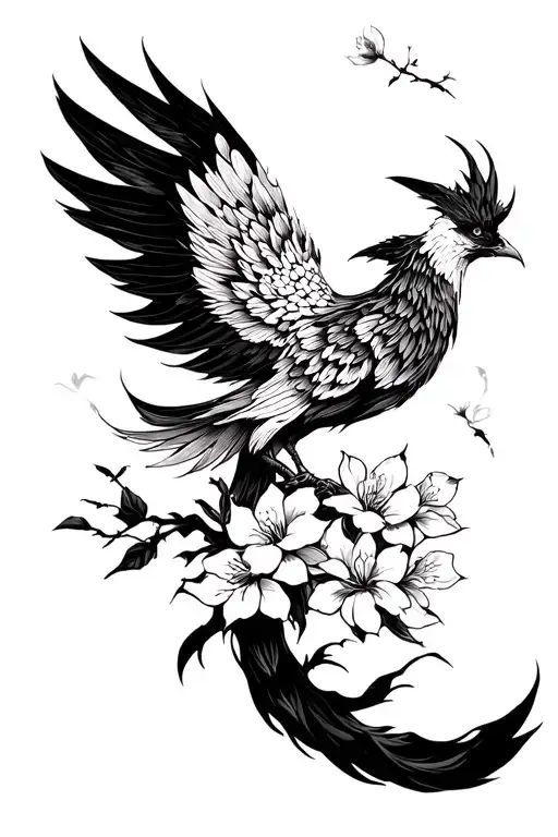 Phoenix And Cherry Blossom