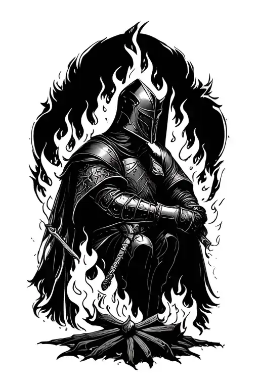 Knight Thoughtfully By The Fire
