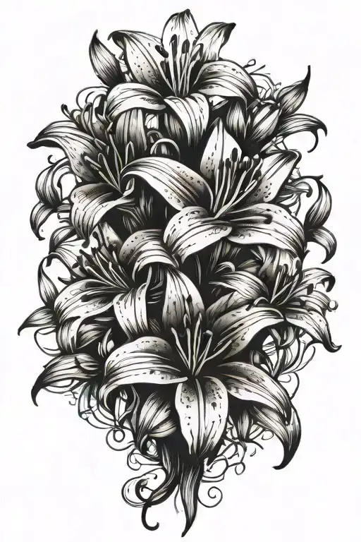 Bouquet Lily Flowers Light Shading