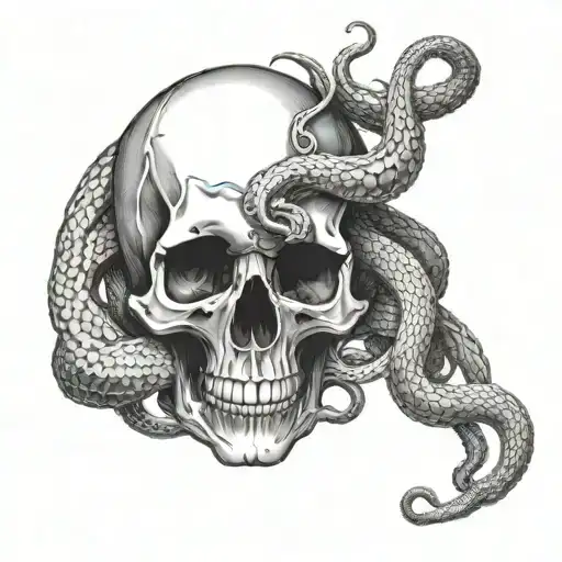 Skull With Snakes