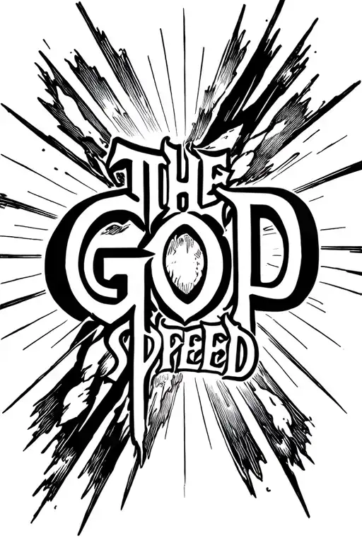 The Word God Speed With Light Rays Coming