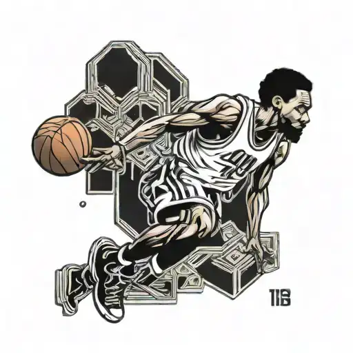 A Basketball Player Dribbling Money Instead Of A Ball