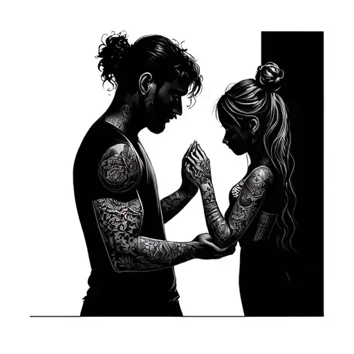 Father With Daughter Holding