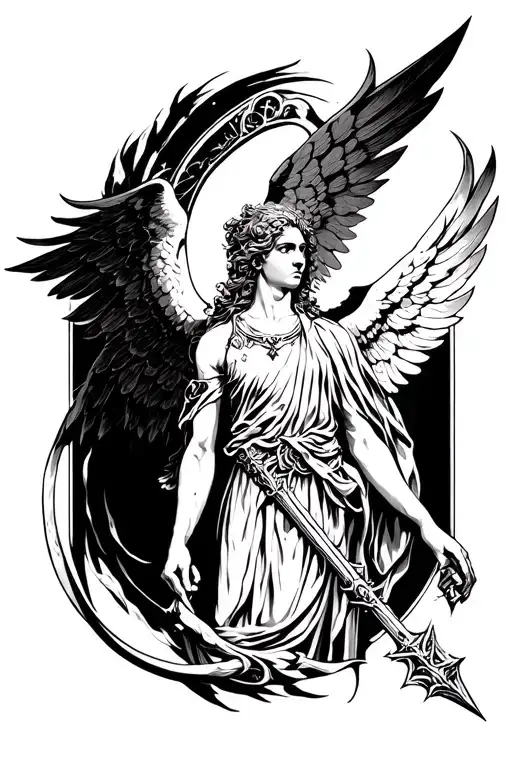 Arch Angel Raphael Spear Surrounded