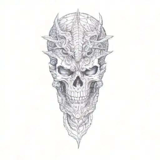 A Skull With A Dragon On It