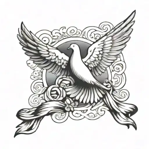 Dove Carrying Cancer Ribbon
