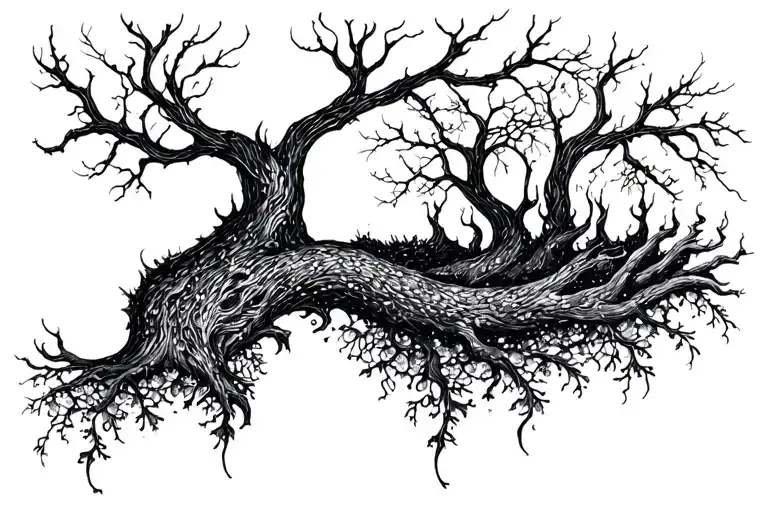 Dark And Whimsical Fantasy Forrest Upper Back