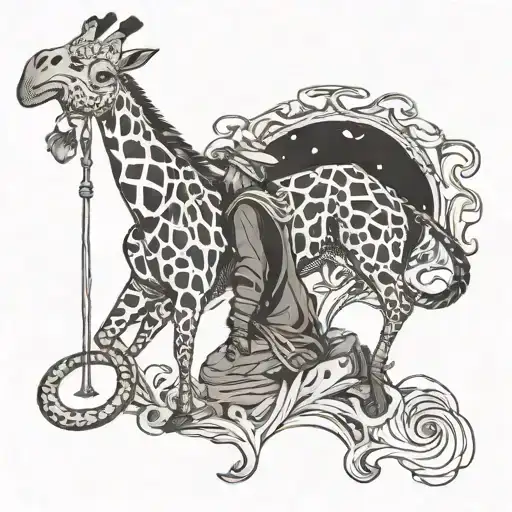 Giraffe Wizard Scrying Before A Battle
