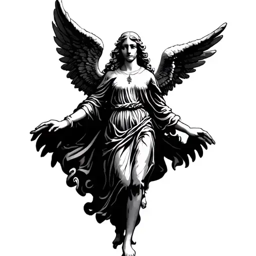 Angel With A Balance In Hands And Walk