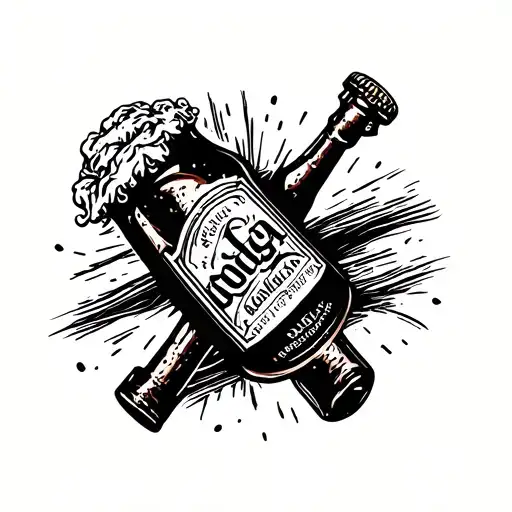 A Vodga Bootell Crossed With A Beer Bottel