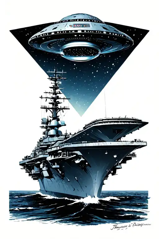 Triangle Shaped Ufo Flying Over Top The Uss Theodore Roosevelt Cvn-71