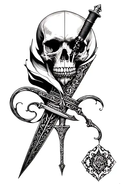 Half Skull Half Dagger Going