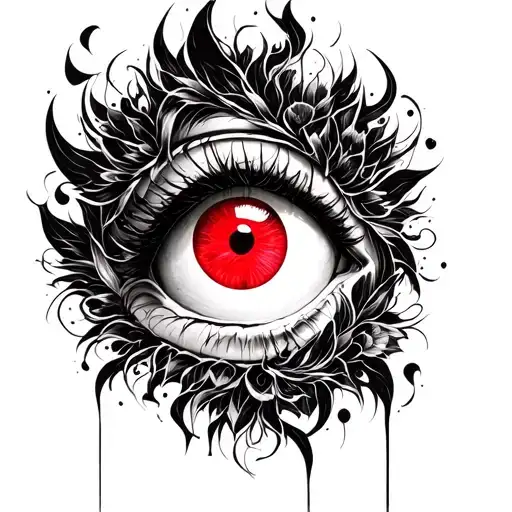 Red Eyes Surrounded By Black