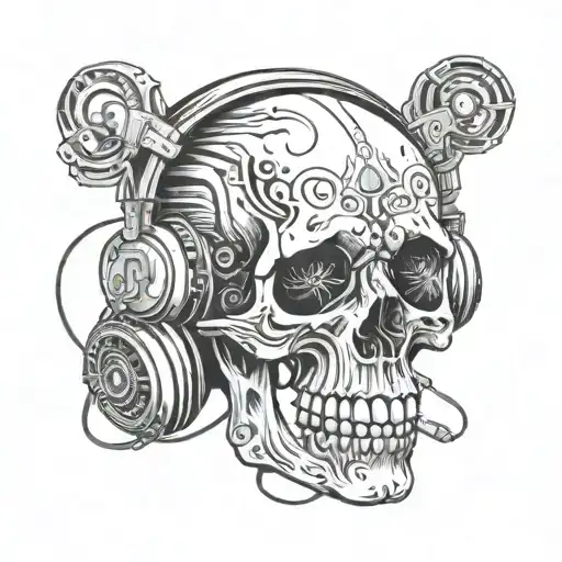 Skull With Headphone
