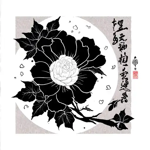 Small Japanese Style Tattoo On Leg