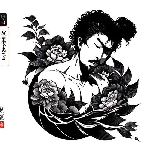 Small Japanese Style Tattoo On Leg For Man