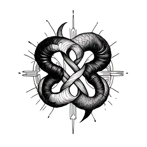 Gemini Aries Zodiac Sign Intertwined