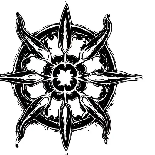 Dark Ornamental Gothic Simple Tattoo Motif Brutalist