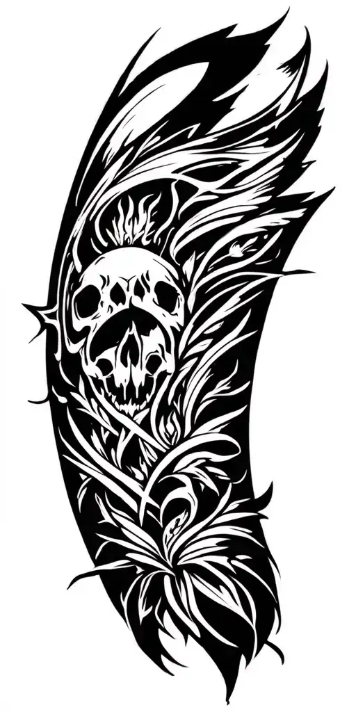 Dark Ornamental Gothic Tattoo Motif Brutalist