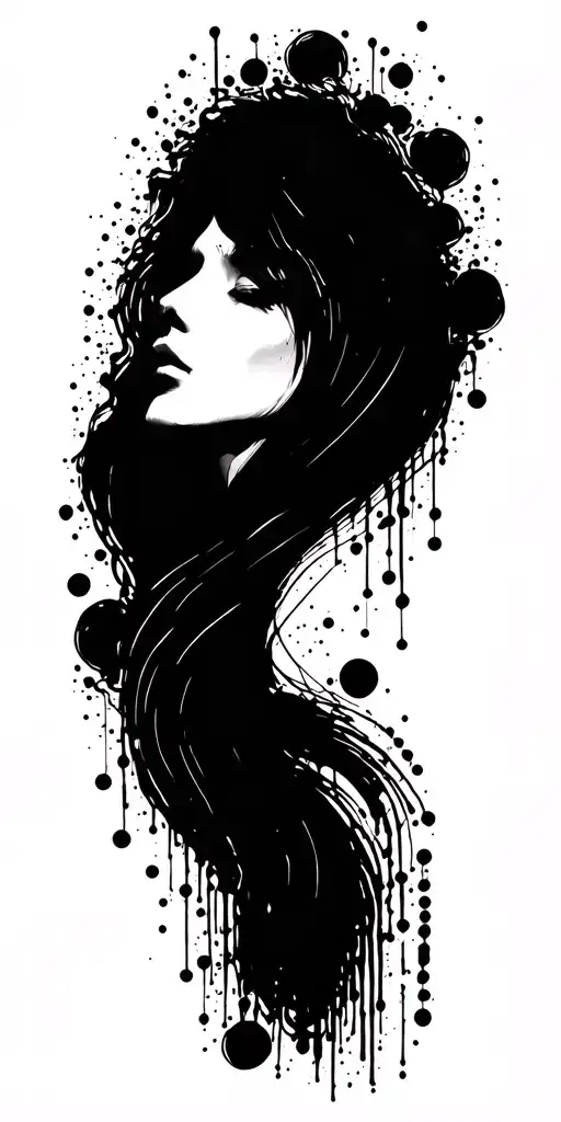 Black Brush Strokes Like Designs With Dots And A Cool Use Of Negative Space