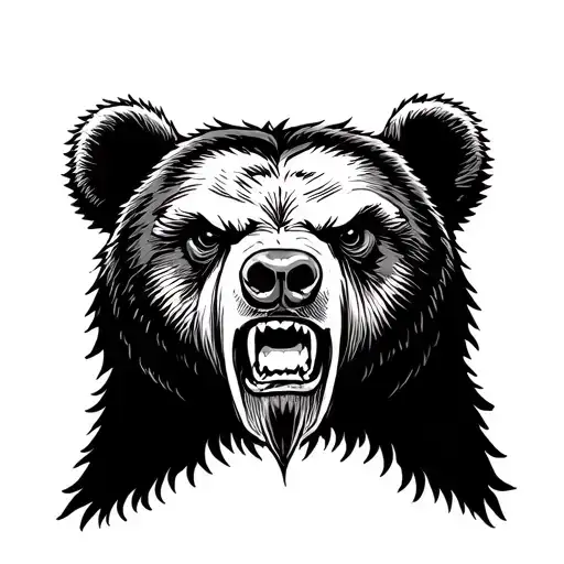 Bear Head Angry