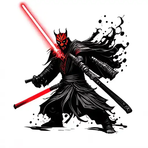 Samurai Darth Maul Lightsaber Battle