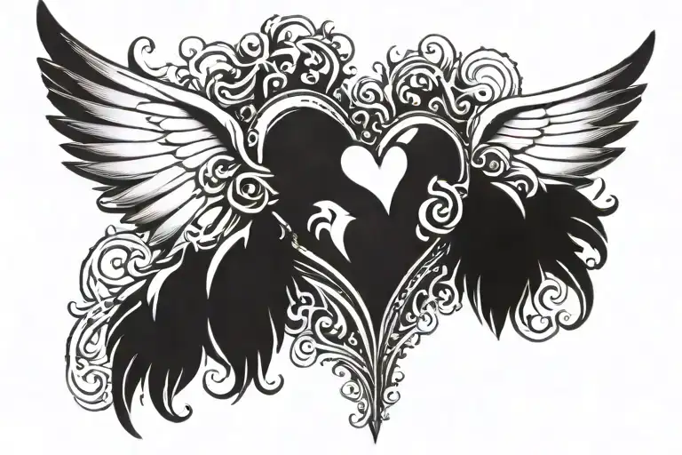 Chrome Hearts Wings Spreading With Heart In The Middle