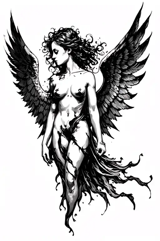 Fallen Angel With Scorched Wing