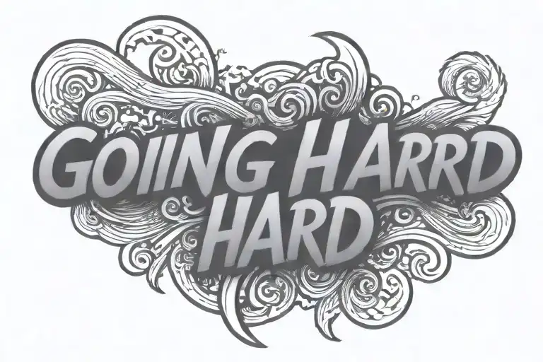 Going Hard Text Only With Graphic Inside Representing