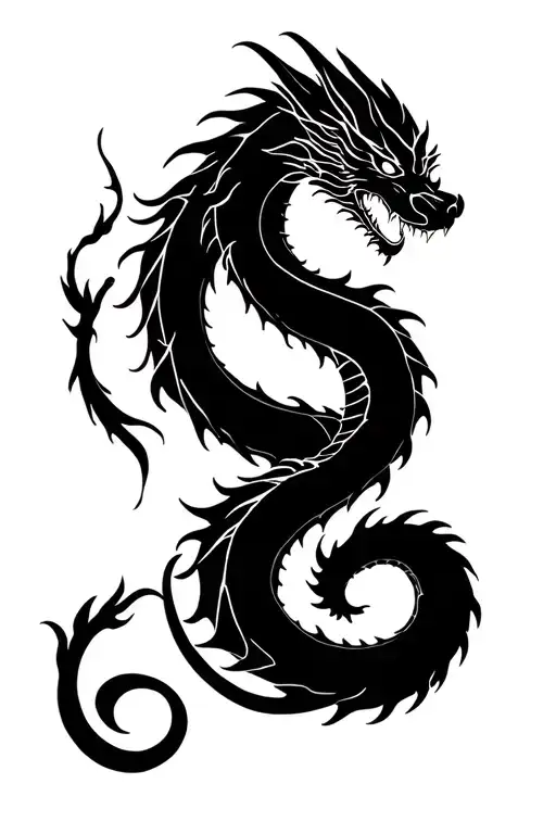 Dragon Coiling Around Arm Sleeve