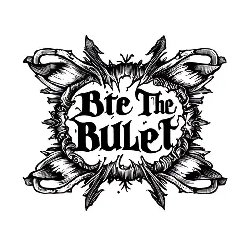 Dark Lettering Saying Bite The Bullet