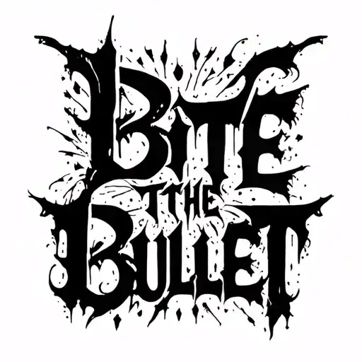Dark Lettering Saying Bite The Bullet