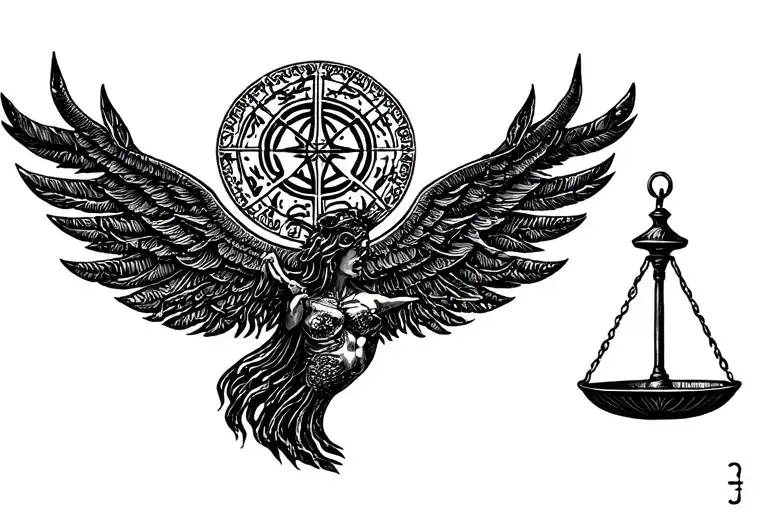 Libra Zodiac Sign With Cards Arranged