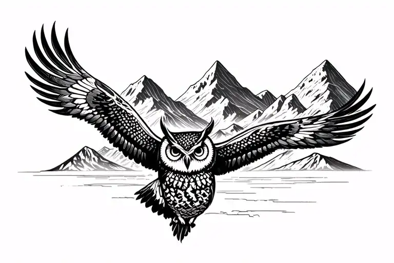 Owl And Mountains