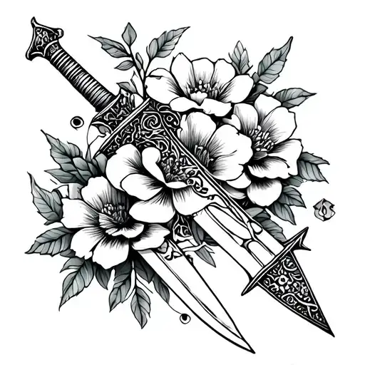 Maki Dagger And Flowers