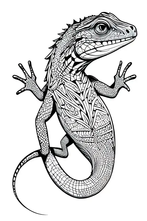 Lizard With Geometric Shapes