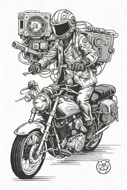 A Doctor Riding A Motorcycle With Radiology Equipment Integrated Into The Design