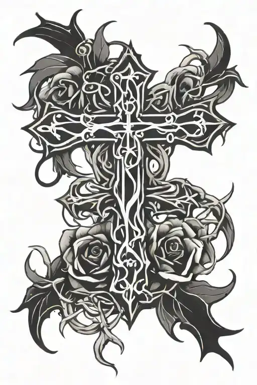 Cross And Crown Of Thorns