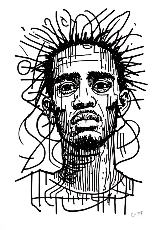 Abstract Lines Simple But Not Fineline And Style Of Basquiat And Keith Haring