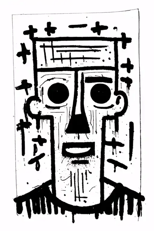 Abstract Lines Simple But Not Fineline And Style Of Basquiat And Keith Haring No Face Or Objects