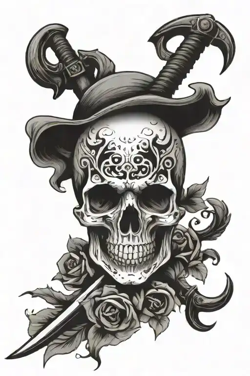 A Skull With A Scythe