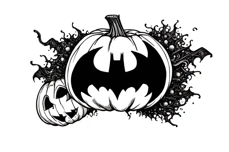 Jack O Lantern With Batman Symbol Incorporated