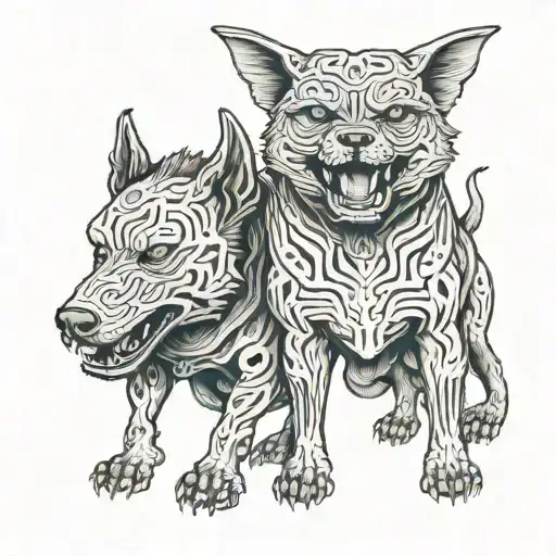 Demon Dogs Standing Guard