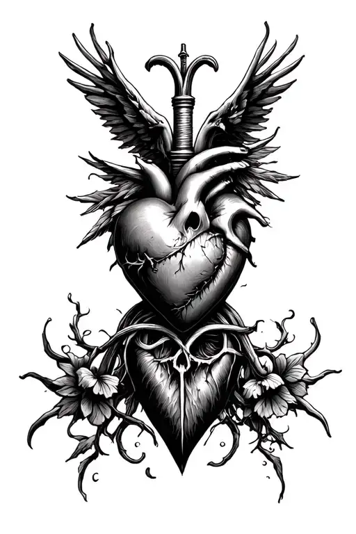 Grim Reaper Sacred Heart Realistic