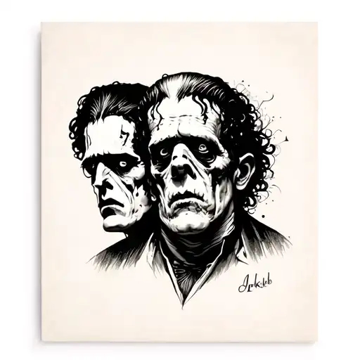 Jekyll And Hyde And Frankenstein Portraits