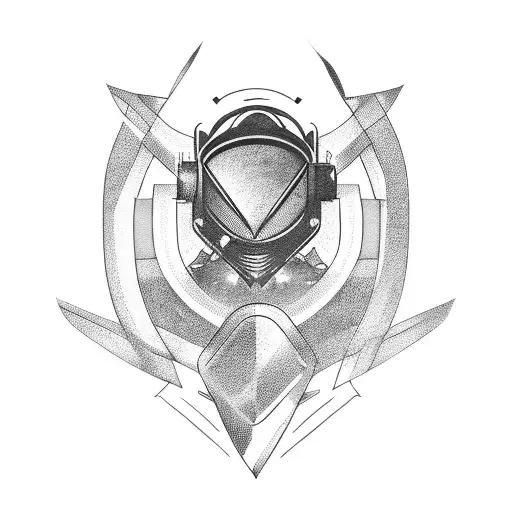 Abstract Design Combining Race Car And Welding Symbols